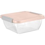 Контейнер для продуктов Plast Team HELSINKI с защёлками 0,5 л квадратный персиковая карамель (упаков