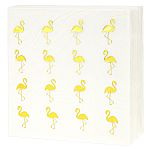 Салфетки бумажные с золотым тиснением Фламинго, 33 см, 20 шт