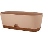 Ящик балконный InGreen WOOD, 40 см молочный шоколад/бук