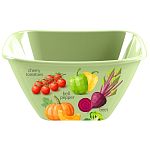 Миска квадратная Bergamo, 4л с декором (салатовый) (упаковка 30 шт.)