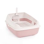 Лоток туалет для кошек Лекси, c высоким бортиком, сеткой и совком, ALTA, Розовый (упаковка 4 шт.)
