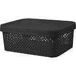 Корзина для хранения с крышкой Plast Team BLACK 10л (упаковка 7 шт.)