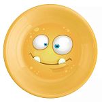 Тарелка глубокая детская с декором 185 мм, Желтый (упаковка 24 шт.)