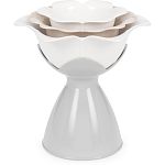 Набор воронок Цветы, на подставке, 3шт, Бело-серый (упаковка 15 шт.)