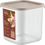 Банка для сыпучих продуктов Sugar&Spice Vanilla квадратная 0,8л, с гибкой крышкой латте (упаковка 15
