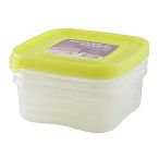 Комплект контейнеров СВЧ 1,4л (3шт) квадро КАСКАД-3 цвет крышки желтый