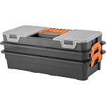 Органайзер для мелочей Blocker Expert 16 с двумя лотками серо-свинцовый/оранжевый (упаковка 4 шт.)