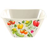 Миска квадратная Bergamo, 4л с декором (светло-бежевый) (упаковка 30 шт.)