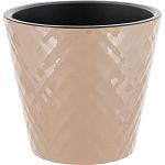 Горшок для цветов InGreen Manhattan D190мм, 3,3л c дренажной вставкой, молочный шоколад