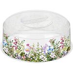 Крышка для СВЧ Bergamo D250мм с декором Цветущий луг (бесцветный) (упаковка 13 шт.)