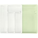 Лоток для столовых приборов раздвижной, 373*287*49 мм, светло-серый (упаковка 8 шт.)