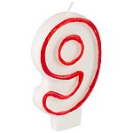 Свеча для торта цифра 9 (упаковка 12 шт.)