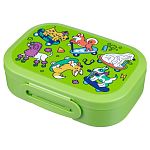 Ланч-бокс с декором, 180x130x50мм, 0,98л Микс 4, Зеленый/Белый (упаковка 12 шт.)