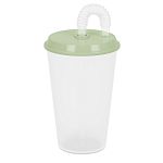 Стакан 0,5л с крышкой и трубочкой, Оливковый (упаковка 30 шт.)
