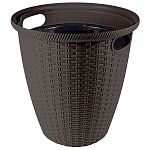 Кашпо InGreen Rattan D 328мм 20л с внутренним горшком 11 л, Горький шоколад (упаковка 5 шт.)