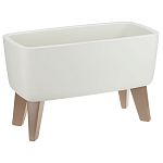 Кашпо ФЛОРИАН овальное высокое 390мм 4,2л белый ротанг (упаковка 6 шт.)