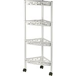 Этажерка Keeplex Light на колесиках четырехсекционная угловая 38,3х22,2х93,5см белое облако (упаковк