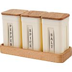 Набор контейнеров для специй Sugar&Spice Rosemary с крышкой на деревянной подставке 0,2л х (упаковка