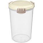 Контейнер для продуктов Modena круглый 1,1л с защелками (светло-бежевый) (упаковка 9 шт.)