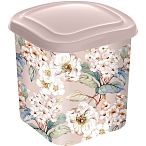 Емкость для сыпучих продуктов 1,1л с декором (бежевый)