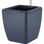 Горшок с автополивом InGreen Munchen 5л с внутренней вставкой 2,2л, квадратный, вулканический серый