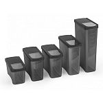 Набор емкостей для сыпучих продуктов Лайн, 1л, 1.5 - 2шт., 2л и 3л, Графитовый (упаковка 8 шт.)