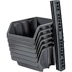 Набор средних лотков для метизов с планкой (6 шт.) серо-свинцовый (упаковка 6 шт.)