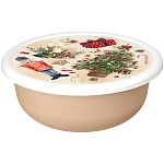 Миска Modena 2,1л с крышкой с декором Игрушки, Бежевый