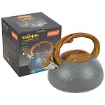 Чайник FORESTA, объем 2,5 л, из нерж стали, с ручкой под дерево
