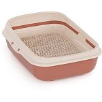 Лоток туалет для кошек Эффи малый, с бортиком и сеткой, ALTA, Терракотовый (упаковка 4 шт.)