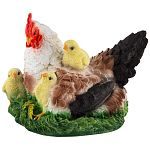 Фигурка садовая Курица-наседка с цыплятами Н-22см