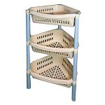 Этажерка для хранения УГЛОВАЯ 3 секции (4) бежевый (упаковка 4 шт.)