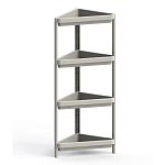 Этажерка 4-х секционная Угловая Kleo 442х330х1000мм (бежевый) (упаковка 4 шт.)