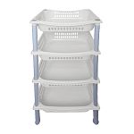 Этажерка для хранения 4 секции (4) белый мрамор (упаковка 4 шт.)