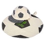 Набор из 2-х предметов (шапка Футбольный мяч, коврик Футбольный мяч) Банные штучки, войлок