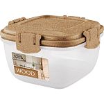 Контейнер для продуктов Sugar&Spice Wood герметичный 0,35л квадратный (упаковка 18 шт.)