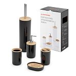 Набор аксессуаров для ванной комнаты Бамбук (черный) (упаковка 4 шт.)