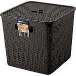 Корзина для хранения Keeplex Rattan со съемной крышкой 21л квадратная 30х30х28см темный ка (упаковка