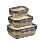 Набор контейнеров для хранения продуктов Divina 3/1 S (0,2+0,5+1L), Тёмно-серый