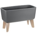 Кашпо ФЛОРИАН овальное высокое 390мм 4,2л Графитовый (упаковка 6 шт.)