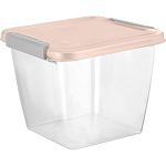 Контейнер для продуктов Plast Team HELSINKI с защёлками 1 л квадратный персиковая карамель (упаковка