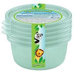 Комплект контейнеров для продуктов 0,25л 3 шт, Микс 1, Зеленый/Розовый (упаковка 36 шт.)