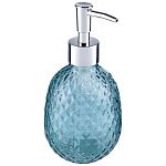 Дозатор для жидкого мыла CRYSTALITE (стекло), цвет: голубой