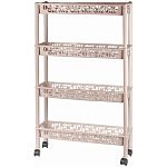 Этажерка Keeplex Light на колесиках четырехсекционная прямоуг. 58х18х93,5 бежевый топаз (упаковка 10