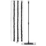 Швабра плоская с телескопической ручкой со сменной насадкой из микрофибры 420х150х750 мм (темно-серы