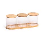 Набор контейнеров для хранения сыпучих продуктов Бамбук на подставке (упаковка 12 шт.)