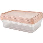 Набор контейнеров для продуктов HELSINKI Artichoke 3 шт. 0,9 л прямоугольные персиковая ка (упаковка