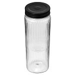 Банка с эмбоссингом и рельефом квадратная Premium 2л, Черный (упаковка 12 шт.)