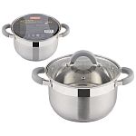Кастрюля Felicita, объем 3,9 л, из нерж стали с крышкой из жаропрочного стекла, размер 20* (упаковка