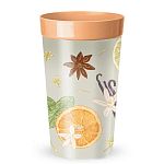 Стакан Picnic с декором 380мл, Оранжевый (упаковка 36 шт.)